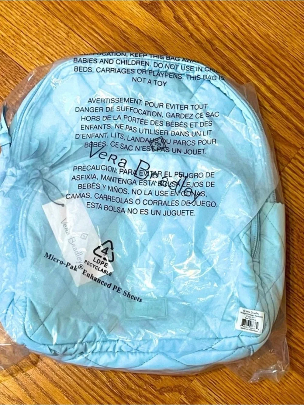Vera Bradley Ultralight Compact Backpack Sea Salt Blue NWT